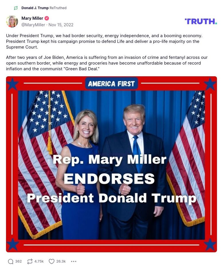 Post preview from Donald Trump