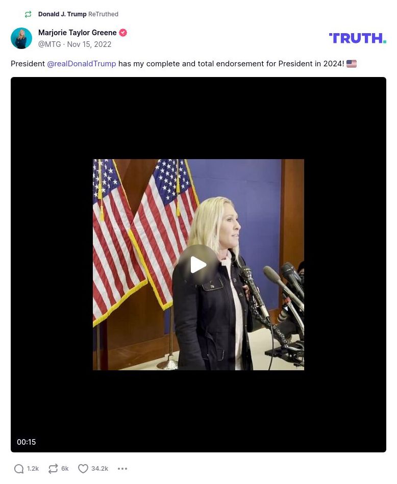 Post image from Donald Trump