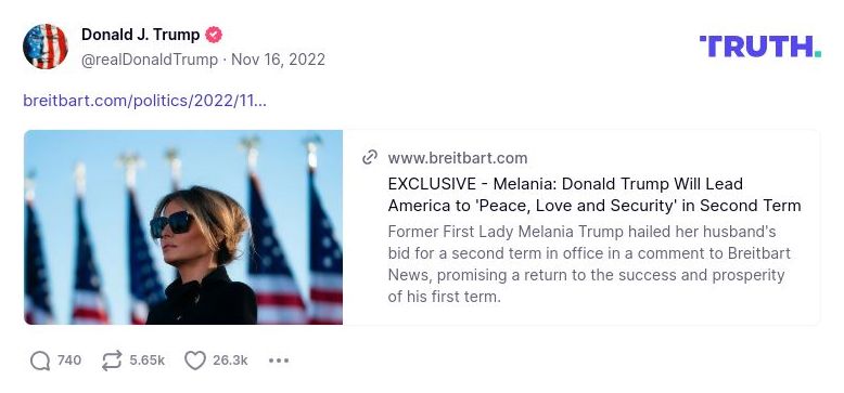 Post image from Donald Trump