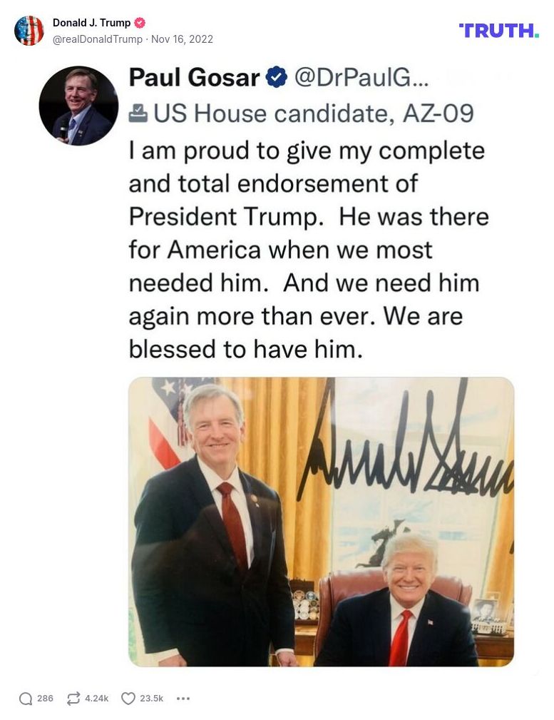 Post image from Donald Trump