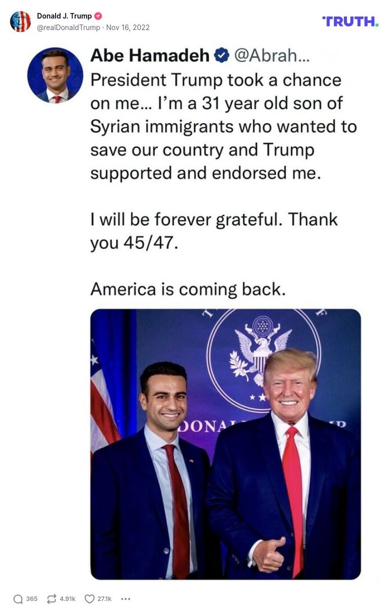 Post image from Donald Trump