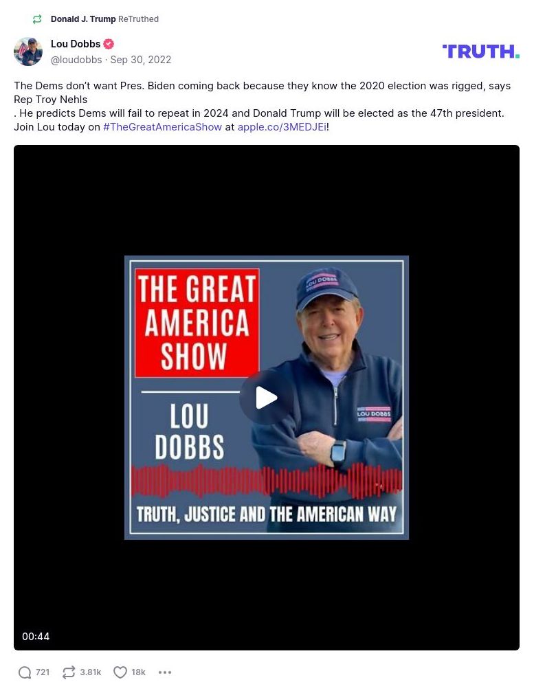 Post image from Donald Trump