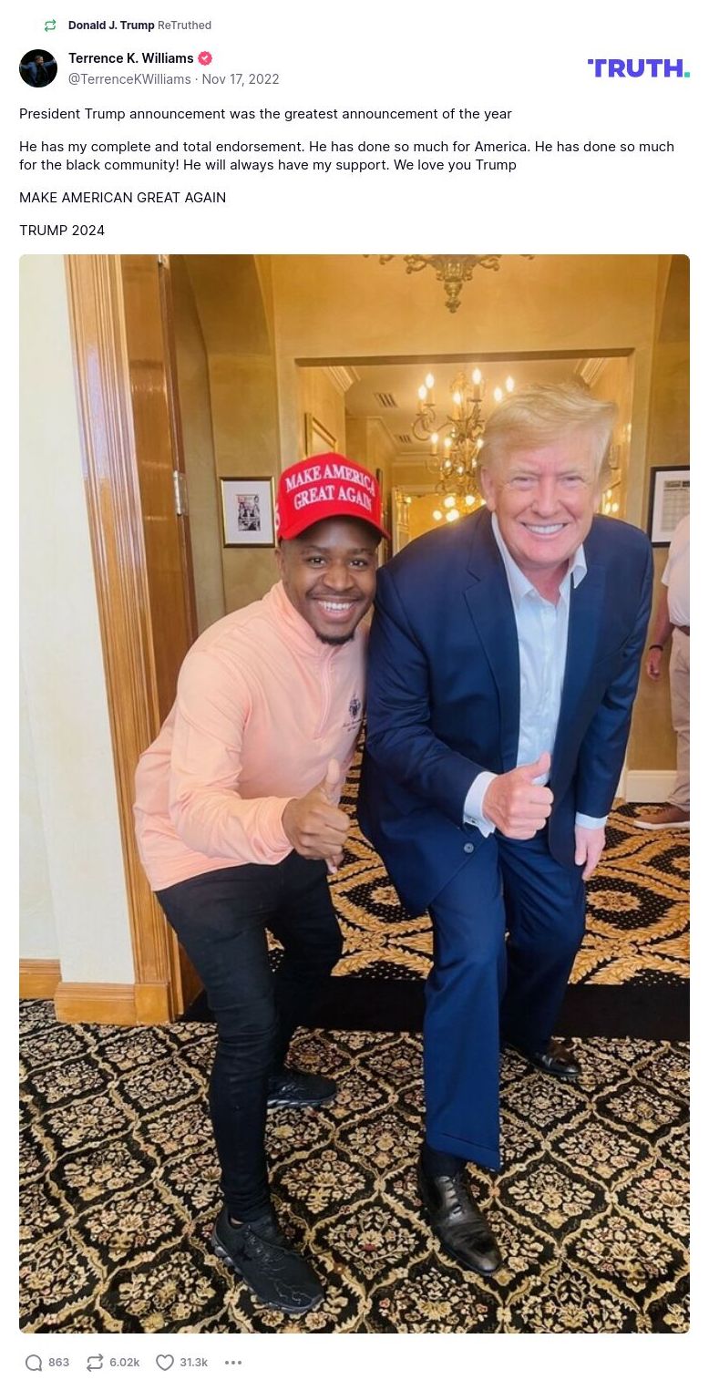 Post image from Donald Trump