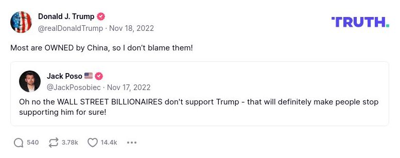 Post preview from Donald Trump