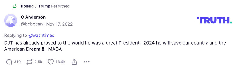 Post image from Donald Trump