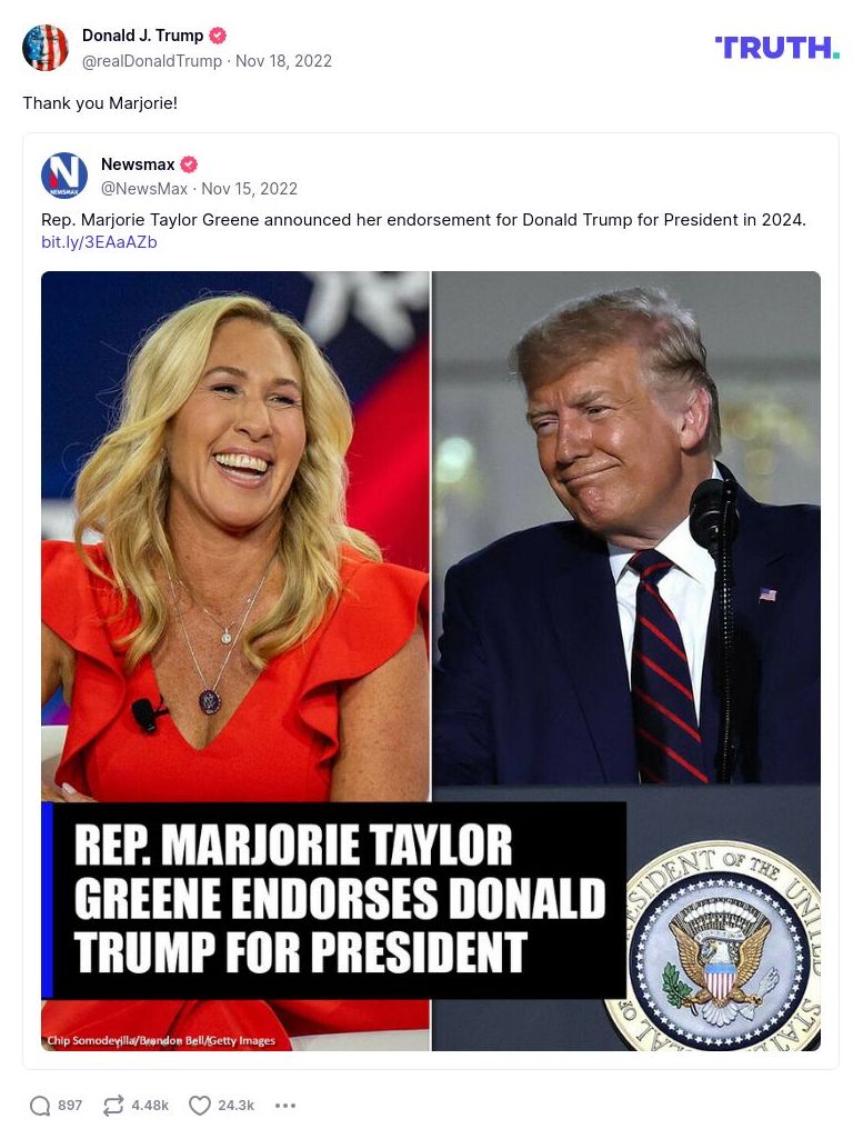 Post image from Donald Trump