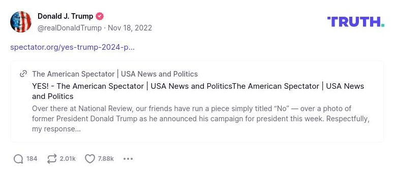 Post image from Donald Trump