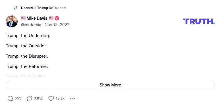 Post image from Donald Trump