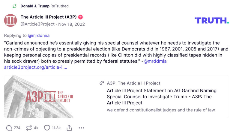 Post image from Donald Trump