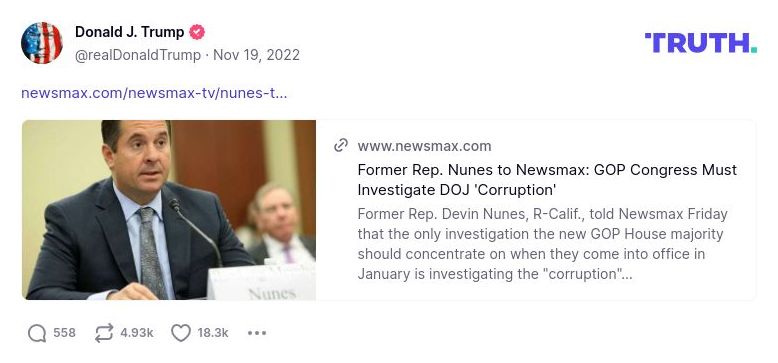 Post image from Donald Trump