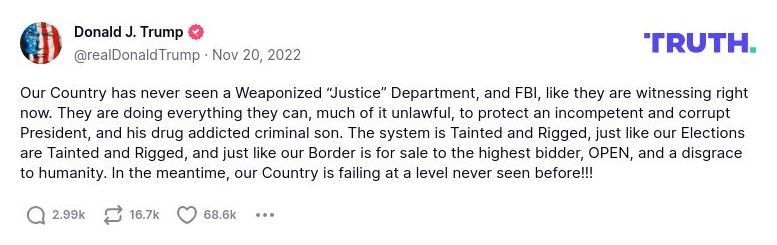 Post image from Donald Trump