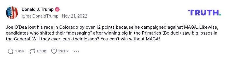 Post image from Donald Trump