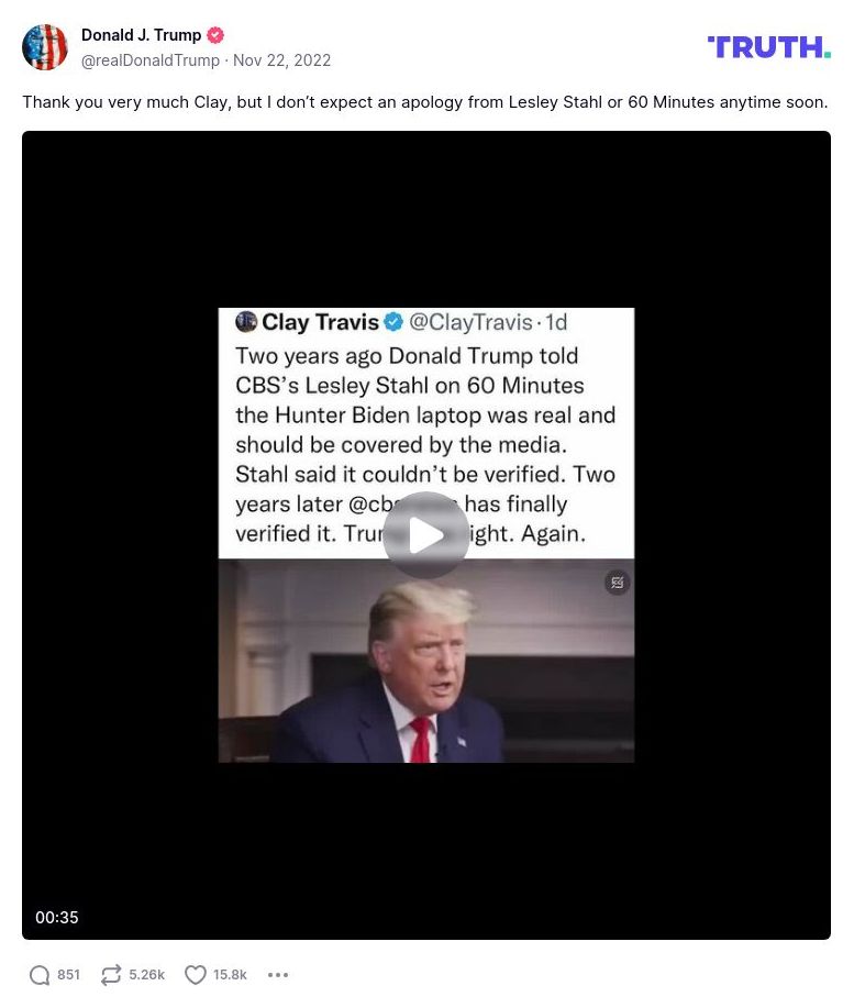 Post image from Donald Trump