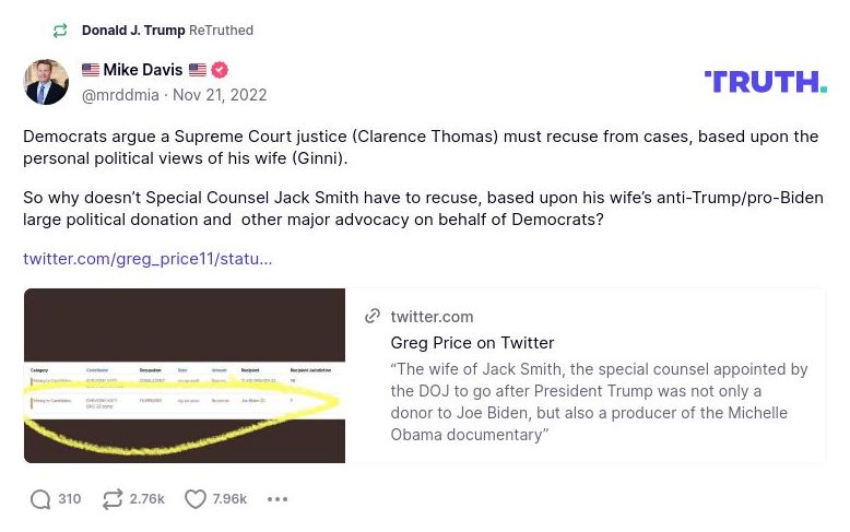 Post image from Donald Trump