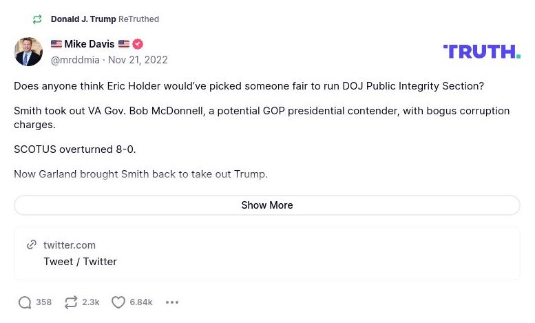 Post image from Donald Trump