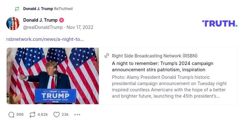 Post image from Donald Trump