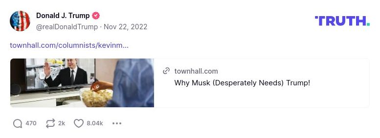 Post preview from Donald Trump