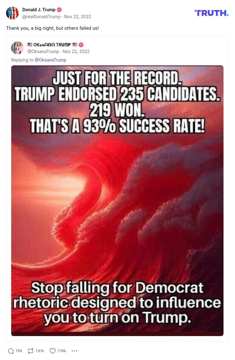 Post image from Donald Trump