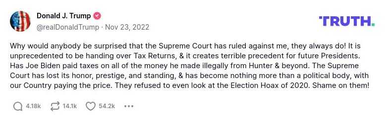 Post image from Donald Trump