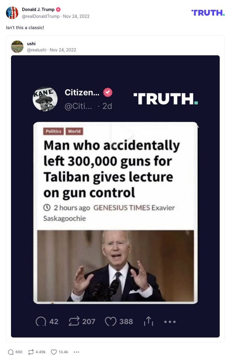 Post image from Donald Trump