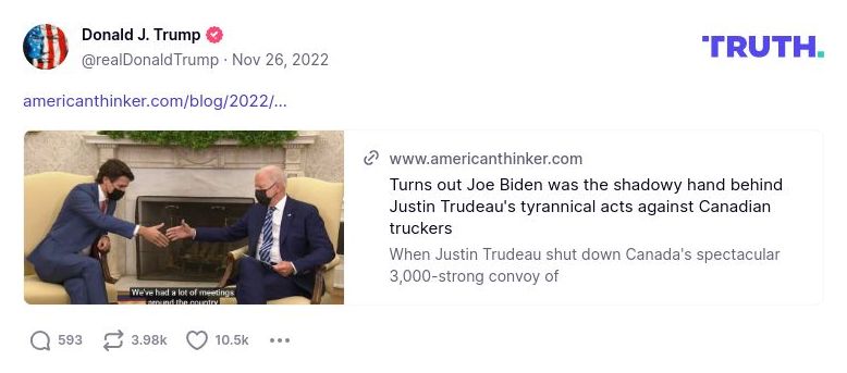 Post image from Donald Trump