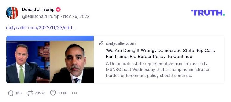 Post image from Donald Trump