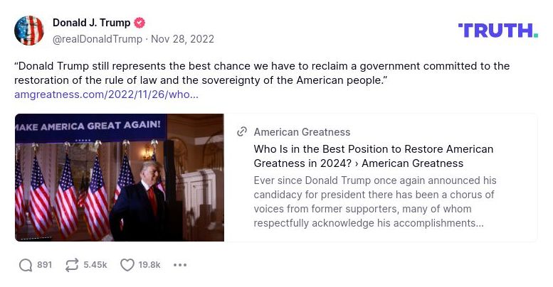 Post image from Donald Trump