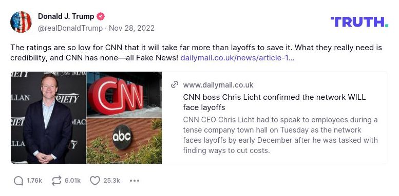 Post preview from Donald Trump