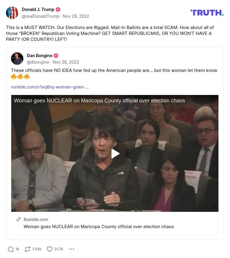 Post image from Donald Trump