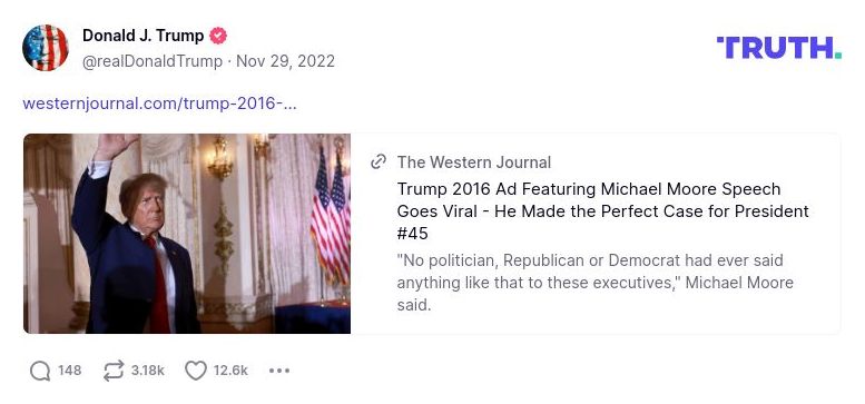 Post image from Donald Trump