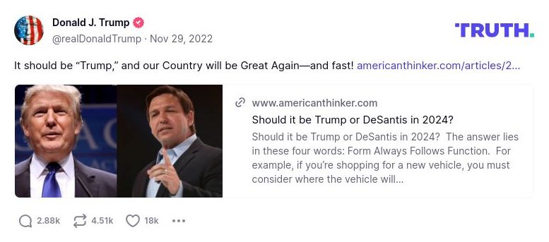 Post image from Donald Trump