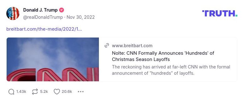 Post preview from Donald Trump