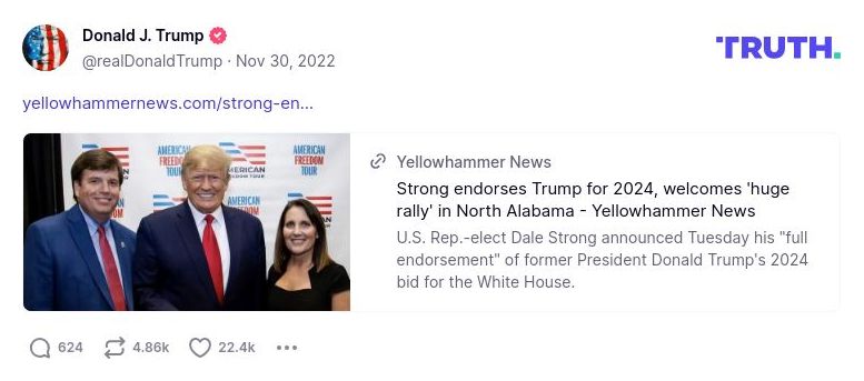 Post image from Donald Trump