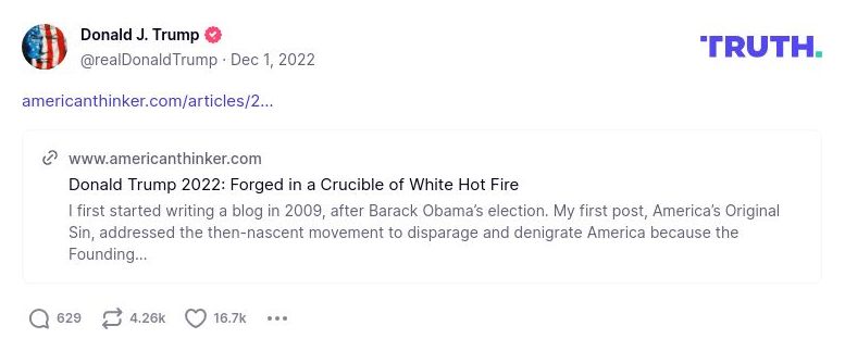 Post image from Donald Trump