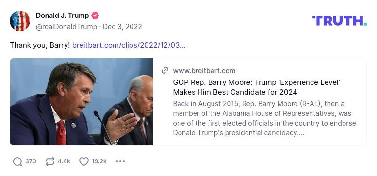 Post image from Donald Trump