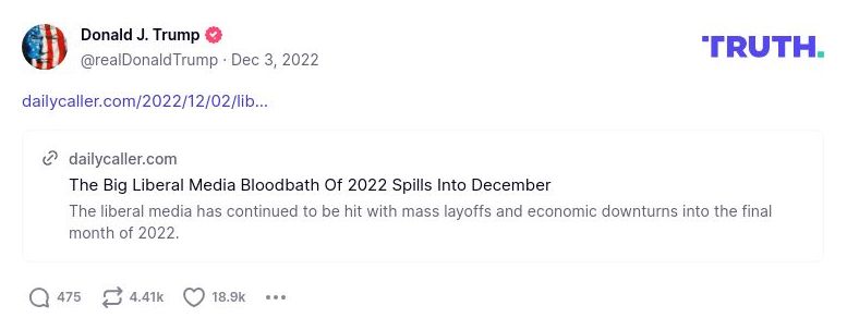 Post preview from Donald Trump