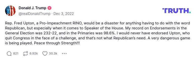 Post image from Donald Trump