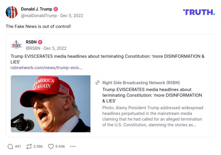 Post image from Donald Trump