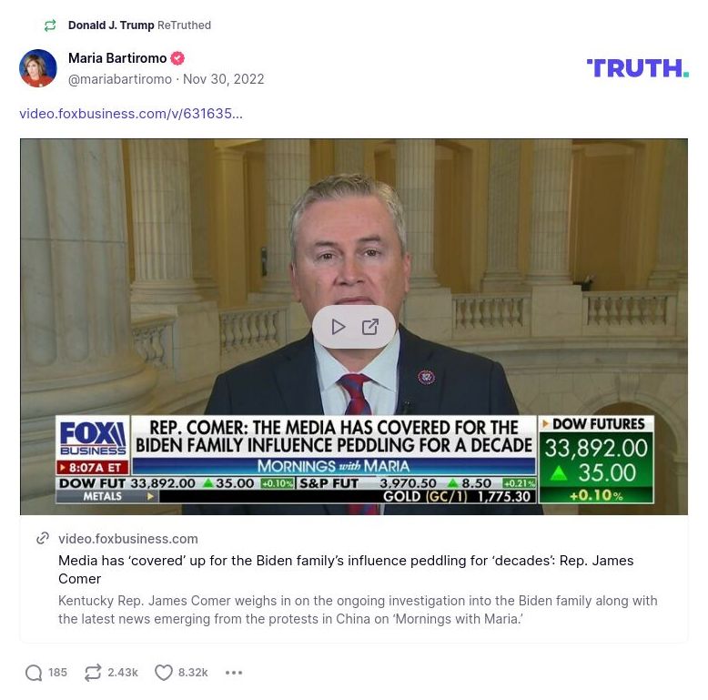 Post image from Donald Trump