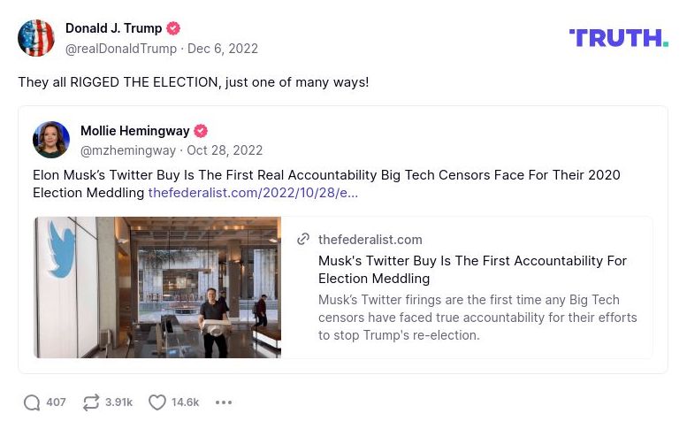 Post image from Donald Trump