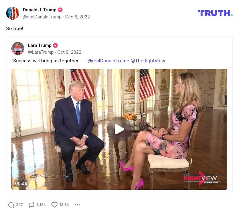 Post image from Donald Trump