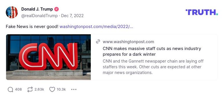 Post preview from Donald Trump