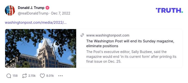 Post image from Donald Trump