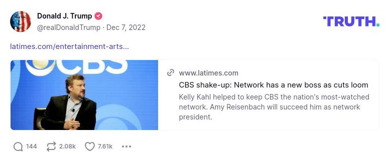 Post image from Donald Trump