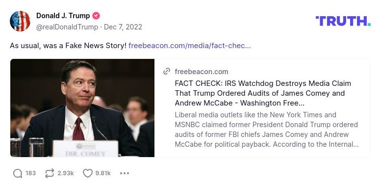 Post image from Donald Trump