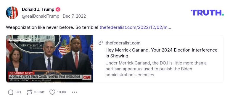 Post image from Donald Trump