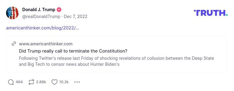 Post image from Donald Trump