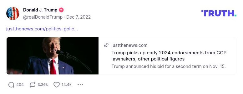 Post image from Donald Trump