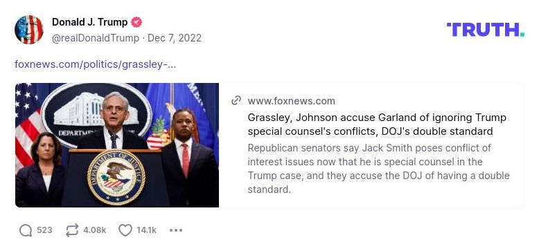 Post image from Donald Trump