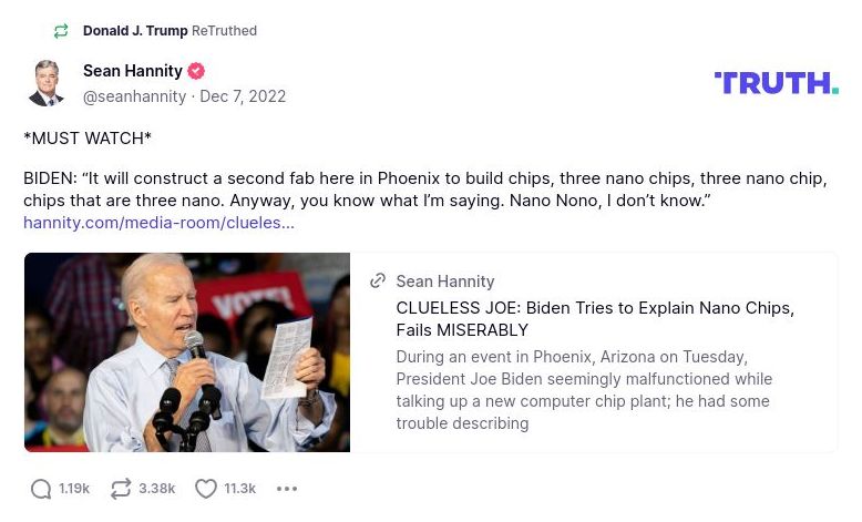 Post image from Donald Trump